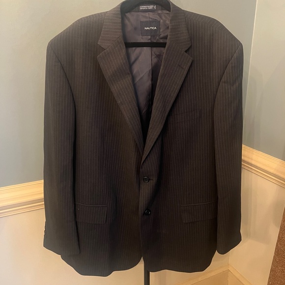 Nautica charcoal Pinstripe Blazer formal 52 regular